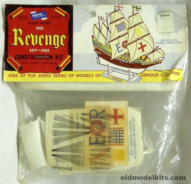 Airfix The Revenge With Sails - Type One Logo - Bagged, 1411 plastic model kit